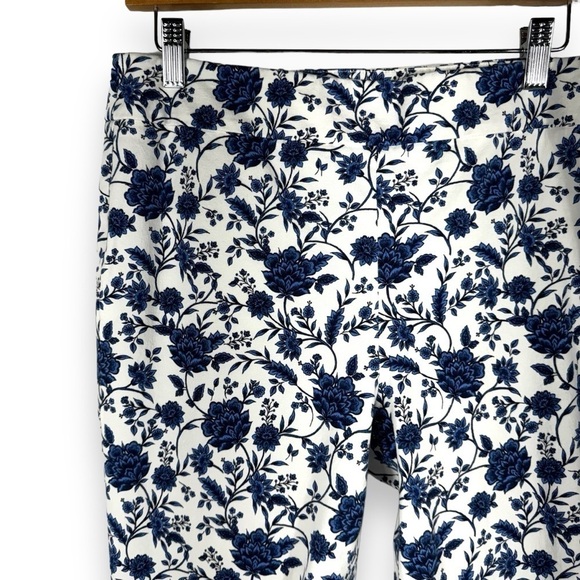 Talbots Chatham Straight Leg Ankle Pants, Blue/White Vibrant Floral, Size 10P - Picture 4 of 14